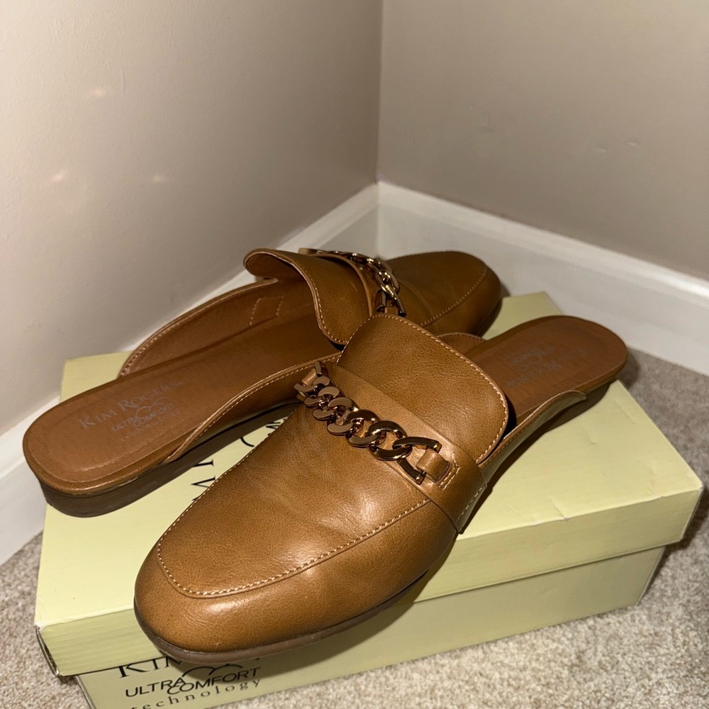 Brown Leather Slip-On Loafers